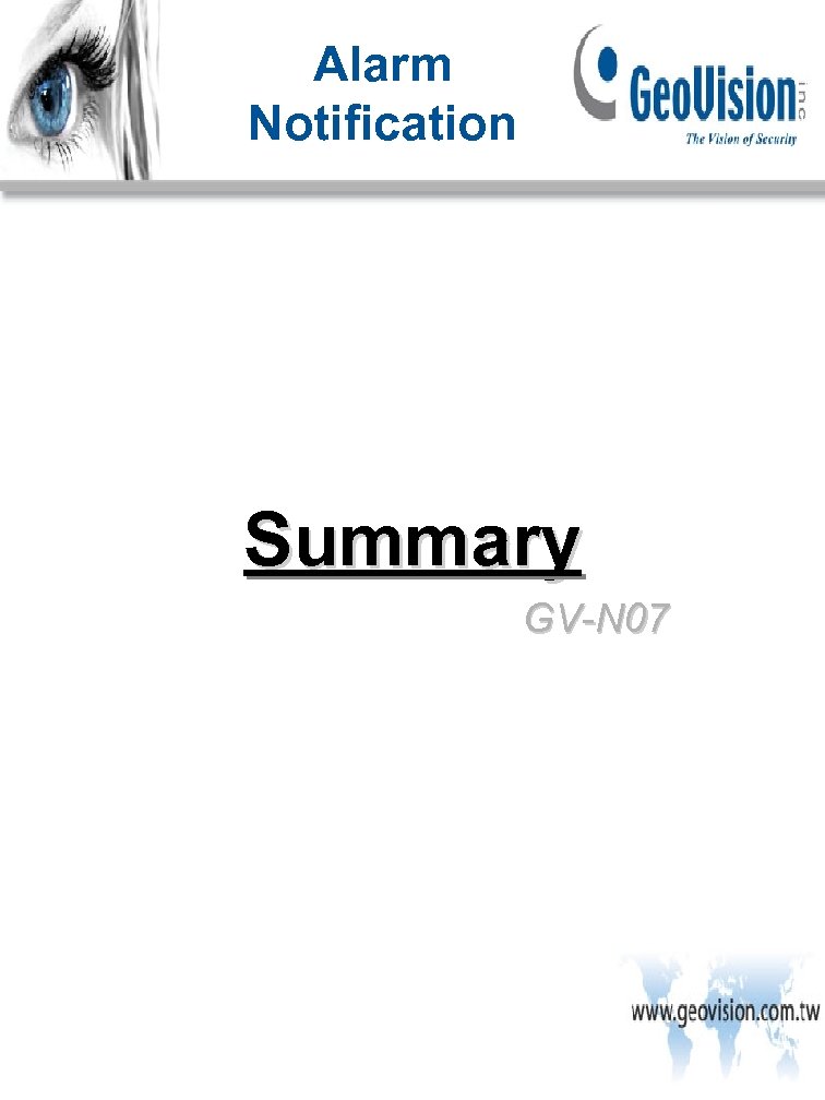Alarm Notification Summary GV-N 07 