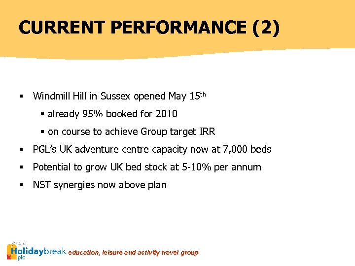CURRENT PERFORMANCE (2) § Windmill Hill in Sussex opened May 15 th § already