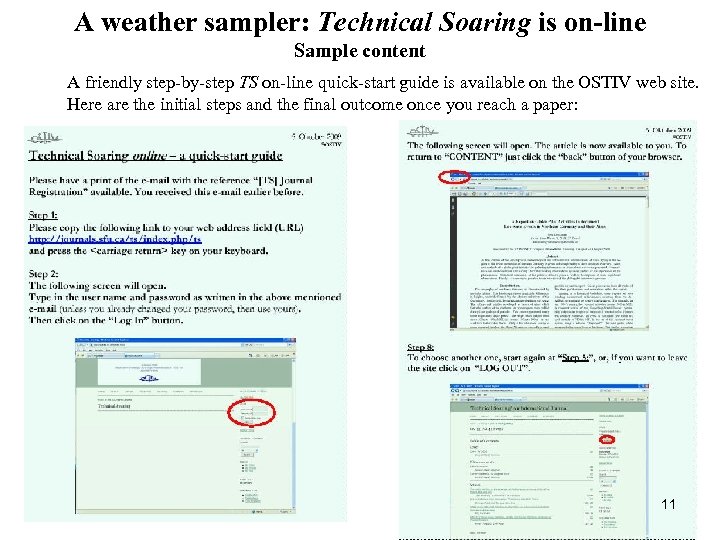 A weather sampler: Technical Soaring is on-line Sample content A friendly step-by-step TS on-line