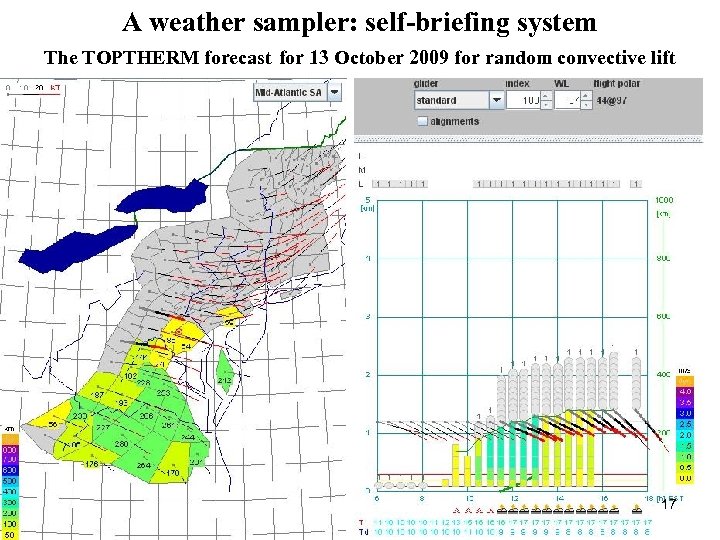 A weather sampler: self-briefing system The TOPTHERM forecast for 13 October 2009 for random