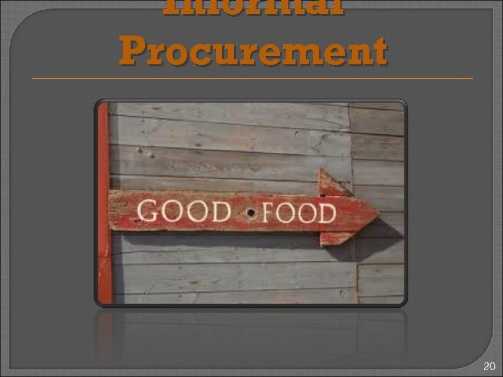 Informal Procurement 20 