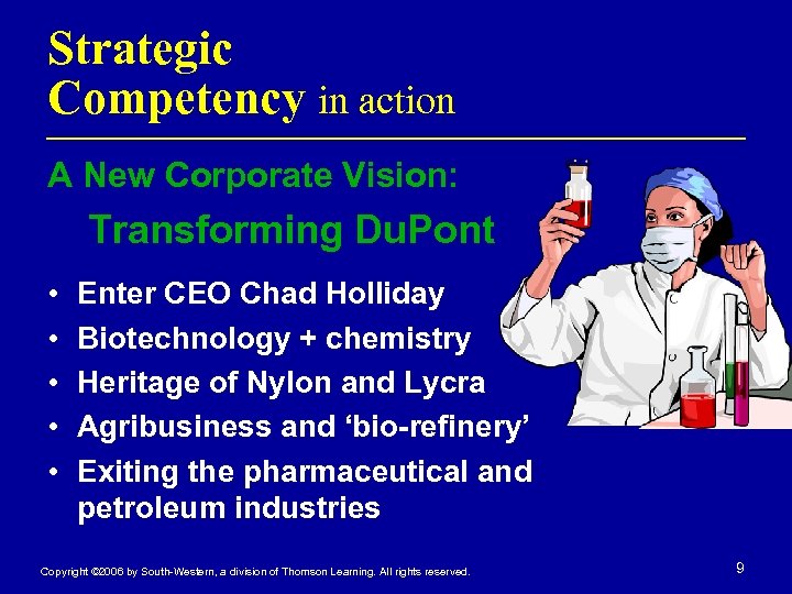 Strategic Competency in action A New Corporate Vision: Transforming Du. Pont • • •