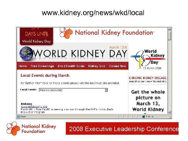 www. kidney. org/news/wkd/local 2008 Executive Leadership Conference 