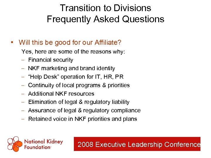 Transition to Divisions Frequently Asked Questions • Will this be good for our Affiliate?