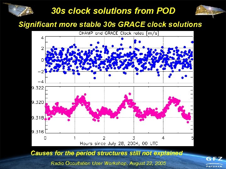 30 s clock solutions from POD Significant more stable 30 s GRACE clock solutions