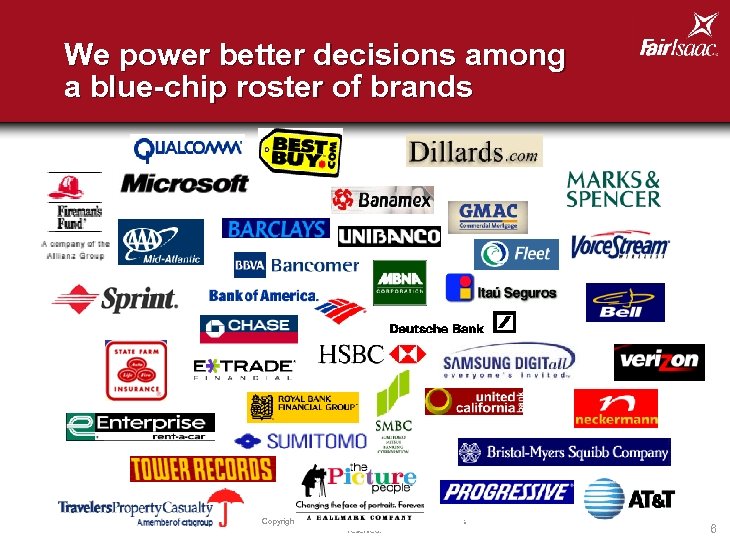 We power better decisions among a blue-chip roster of brands Copyright © 2002 Fair,