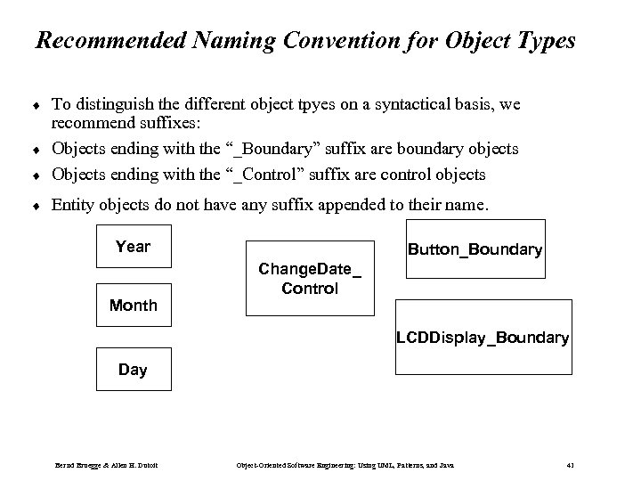 Recommended Naming Convention for Object Types ¨ To distinguish the different object tpyes on