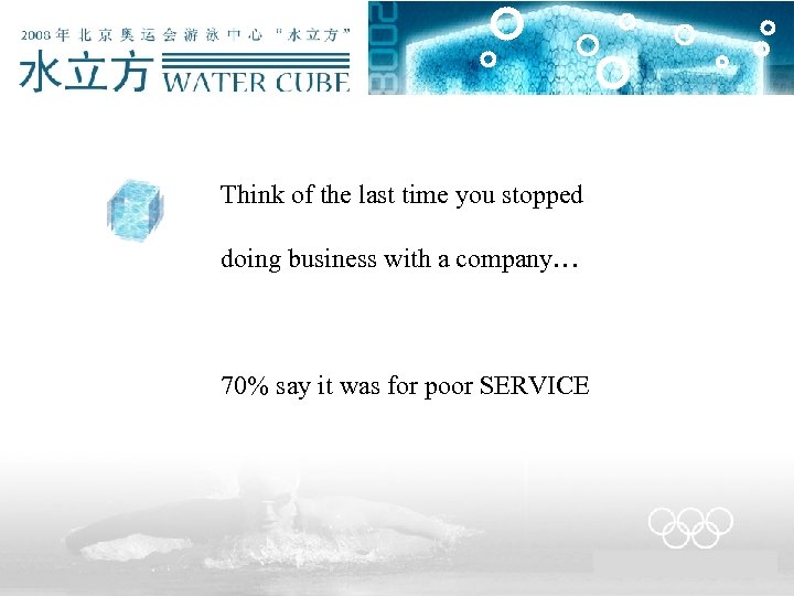  Think of the last time you stopped doing business with a company… 70%