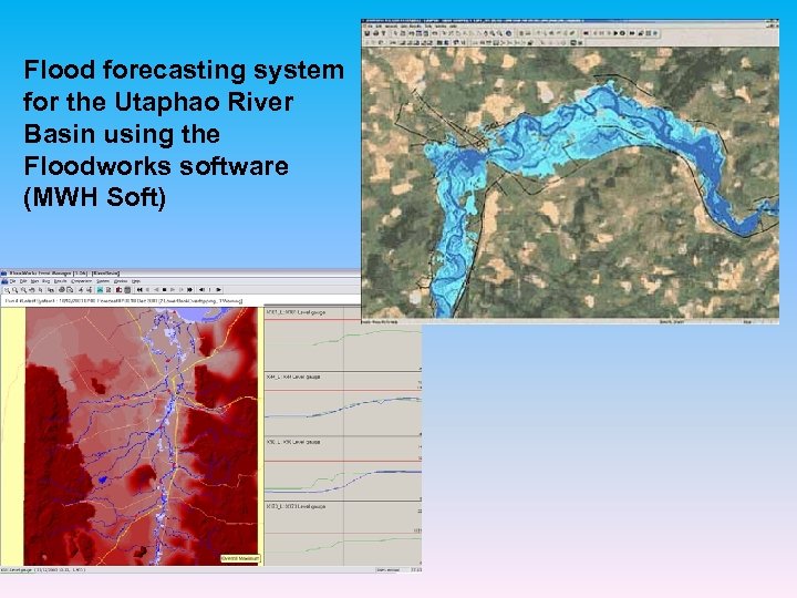 Flood forecasting system for the Utaphao River Basin using the Floodworks software (MWH Soft)