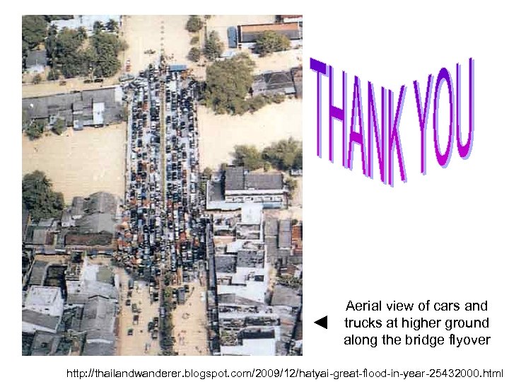 Aerial view of cars and trucks at higher ground along the bridge flyover http: