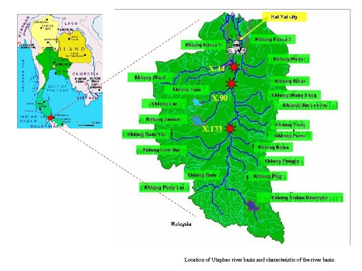 Location of Utaphao river basin and characteristic of the river basin. 