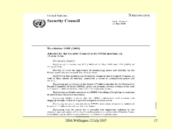 UNA Wellington 12 July 2007 17 