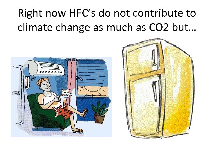 Right now HFC’s do not contribute to climate change as much as CO 2