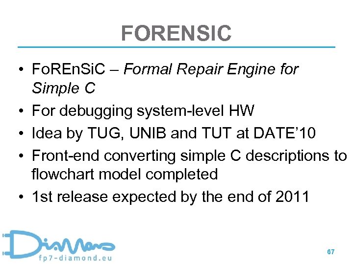 FORENSIC • Fo. REn. Si. C – Formal Repair Engine for Simple C •