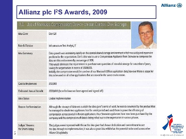 Allianz plc I 2 S Awards, 2009 2 