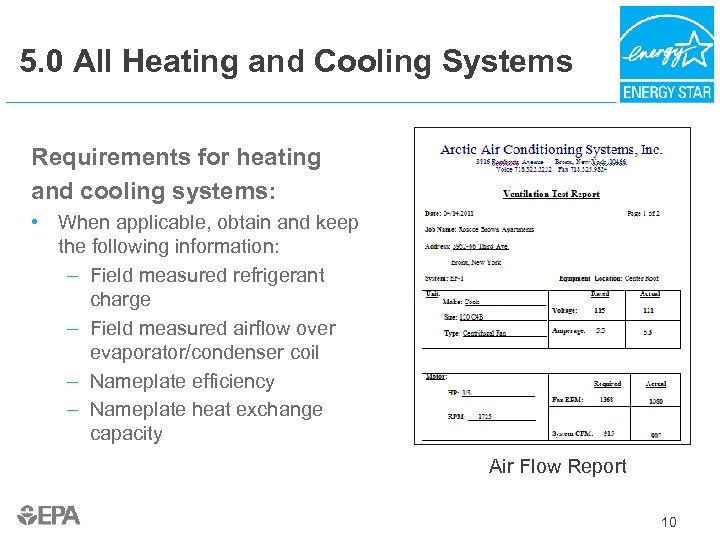 5. 0 All Heating and Cooling Systems Requirements for heating and cooling systems: •