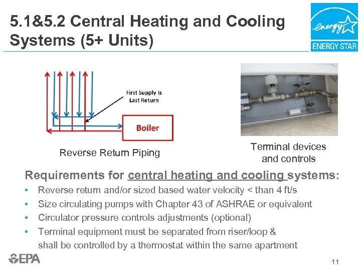 5. 1&5. 2 Central Heating and Cooling Systems (5+ Units) Reverse Return Piping Terminal