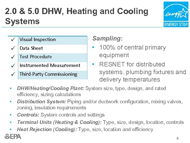 2. 0 & 5. 0 DHW, Heating and Cooling Systems • • • Visual