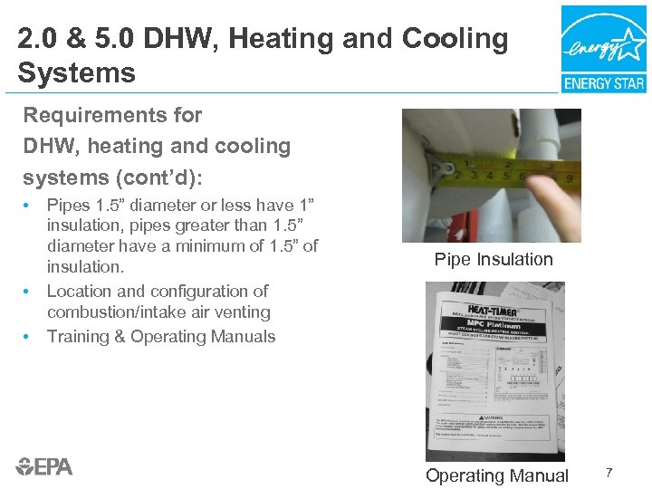 2. 0 & 5. 0 DHW, Heating and Cooling Systems Requirements for DHW, heating