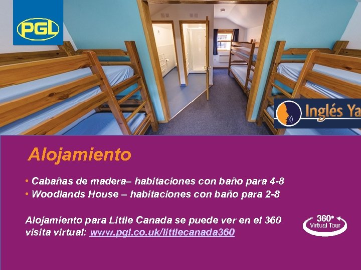Alojamiento • Cabañas de madera– habitaciones con baño para 4 -8 • Woodlands House