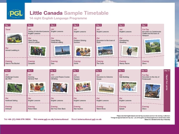 Cursos disponibles • English Language Programme – combina la enseñanza presencial con actividades de