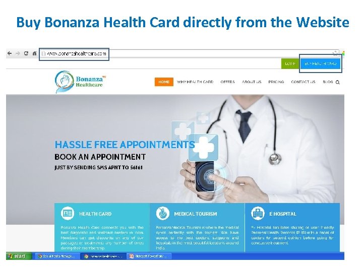 Buy Bonanza Health Card directly from the Website 