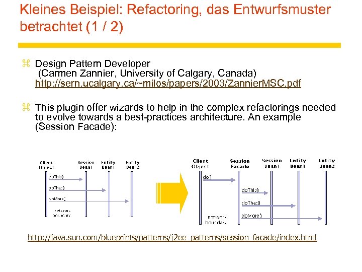 Kleines Beispiel: Refactoring, das Entwurfsmuster betrachtet (1 / 2) z Design Pattern Developer (Carmen
