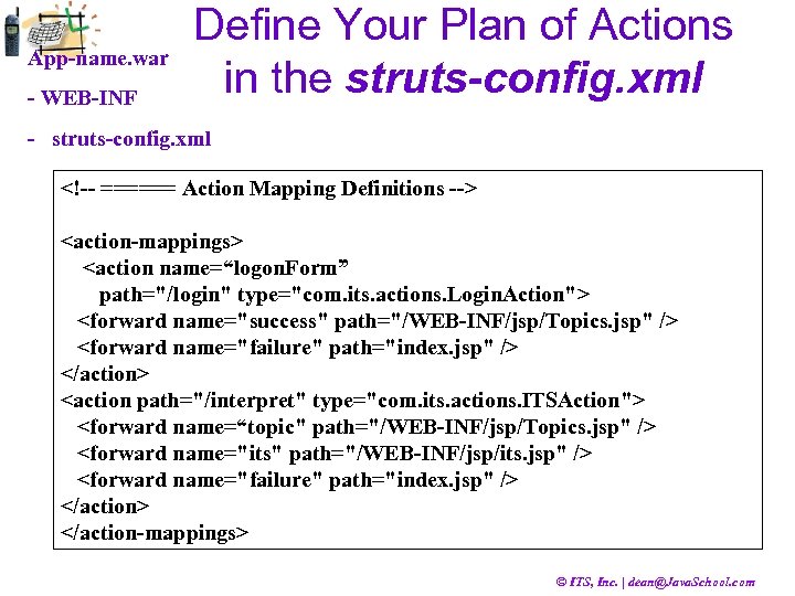 App-name. war - WEB-INF Define Your Plan of Actions in the struts-config. xml -