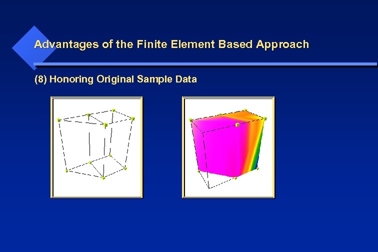 Advantages of the Finite Element Based Approach (8) Honoring Original Sample Data 