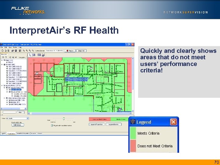 Interpret. Air’s RF Health Quickly and clearly shows areas that do not meet users’