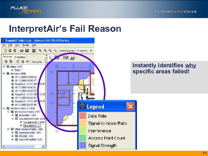 Interpret. Air’s Fail Reason Instantly identifies why specific areas failed! 71 