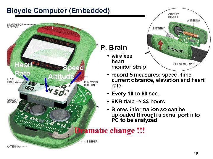 Bicycle Computer (Embedded) ° P. Brain Heart Rate Speed Altitude • wireless heart monitor