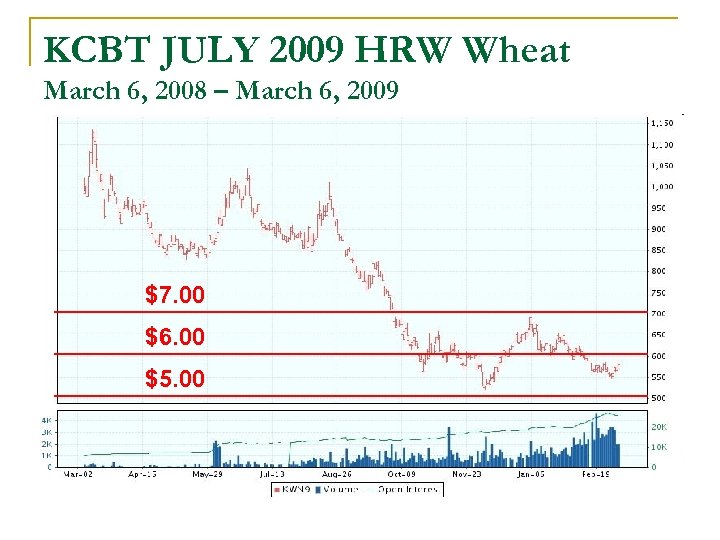 KCBT JULY 2009 HRW Wheat March 6, 2008 – March 6, 2009 $7. 00