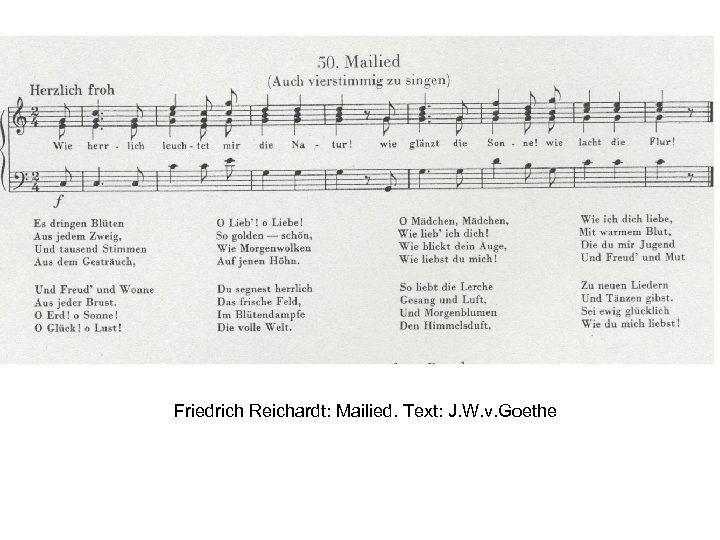 Friedrich Reichardt: Mailied. Text: J. W. v. Goethe 