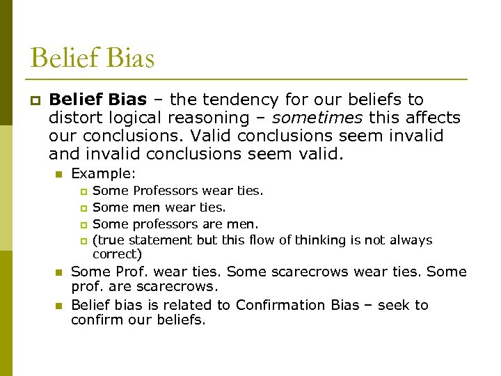 belief bias psychology