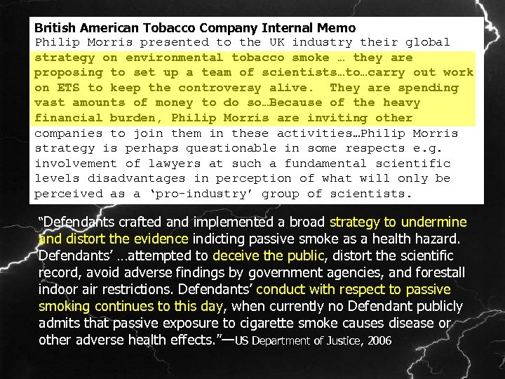 British American Tobacco Company Internal Memo Philip Morris presented to the UK industry their
