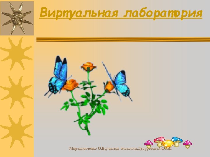 Виртуальная лаборатория Мирошниченко О. В. учитель биологии. Дедуровской СОШ 