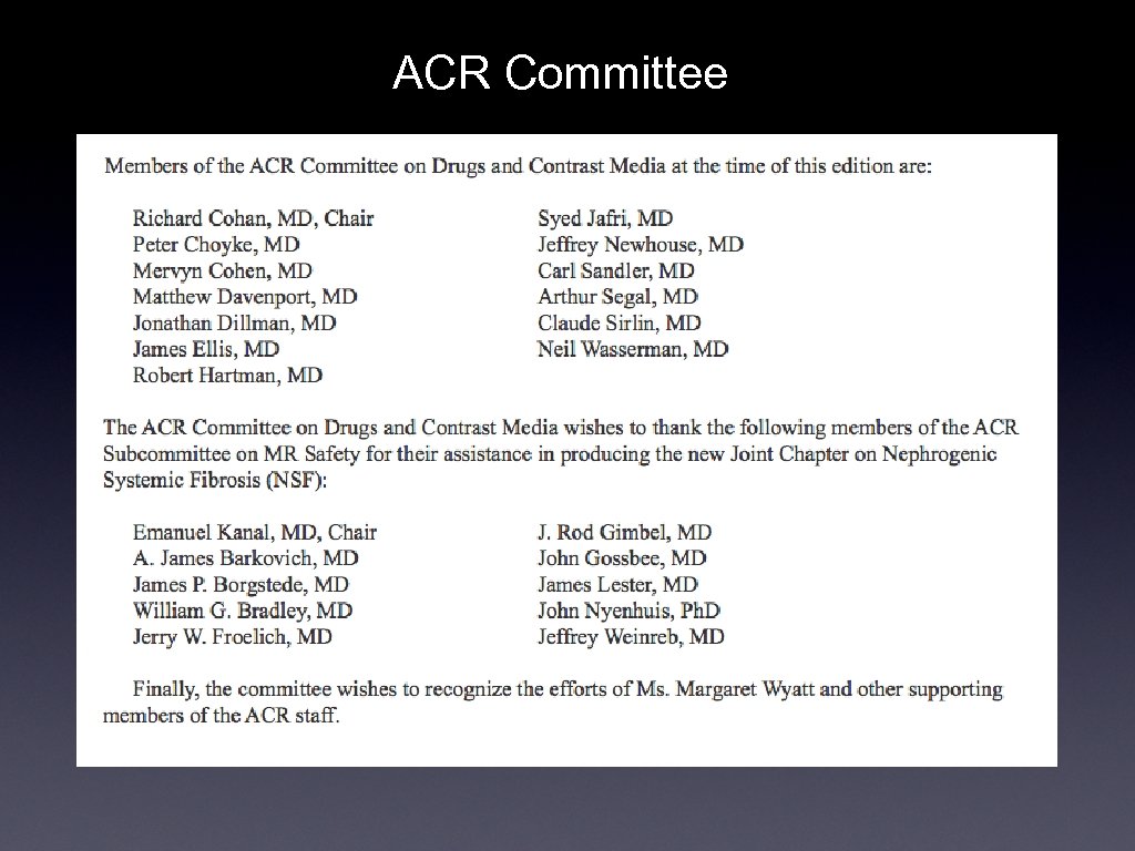 ACR Committee 