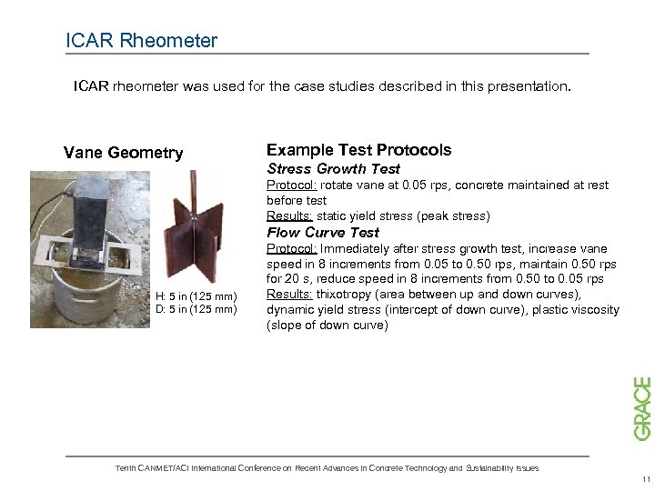 ICAR Rheometer ICAR rheometer was used for the case studies described in this presentation.