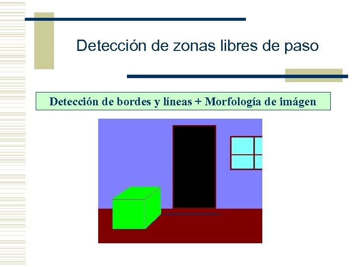 Detección de zonas libres de paso Detección de bordes y líneas + Morfología de