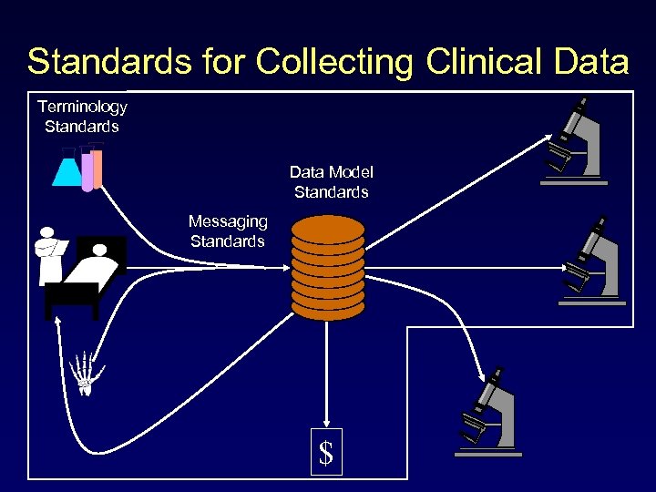Standards for Collecting Clinical Data Terminology Standards Data Model Standards Messaging Standards $ 