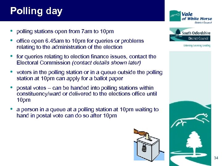 Polling day • • polling stations open from 7 am to 10 pm •