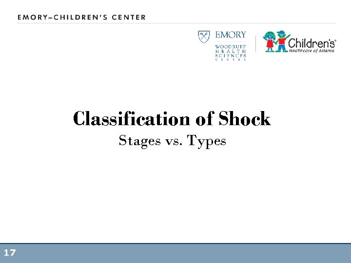Classification of Shock Stages vs. Types 17 