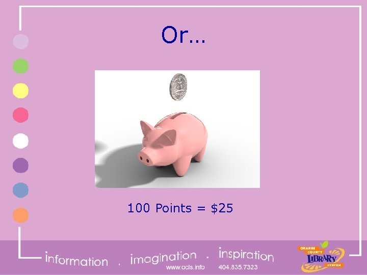 Or… 100 Points = $25 