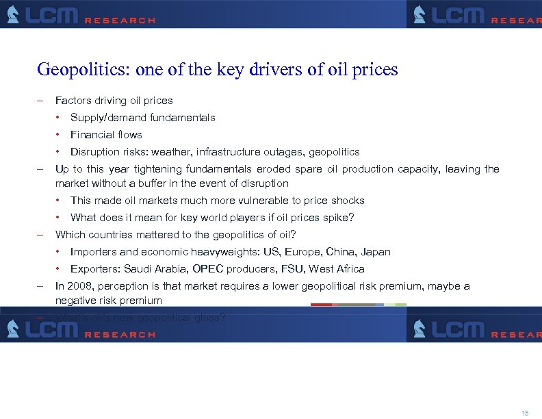 Geopolitics: one of the key drivers of oil prices – Factors driving oil prices