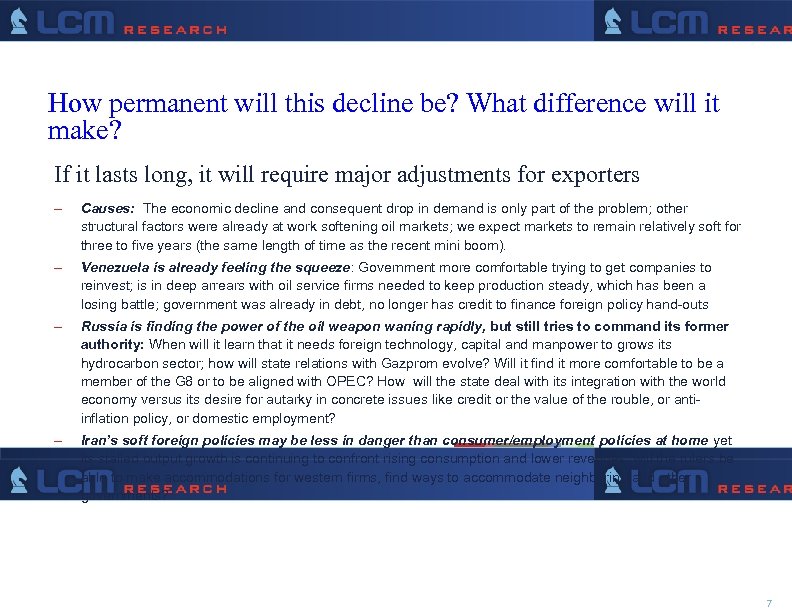 How permanent will this decline be? What difference will it make? If it lasts