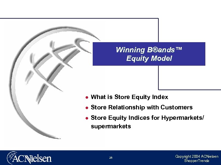 Winning B®ands™ Equity Model l What is Store Equity Index l Store Relationship with