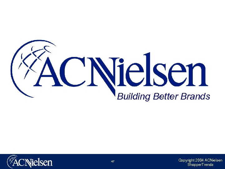 Building Better Brands 47 Copyright 2004 ACNielsen Shopper. Trends 