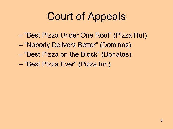 Court of Appeals – “Best Pizza Under One Roof” (Pizza Hut) – “Nobody Delivers