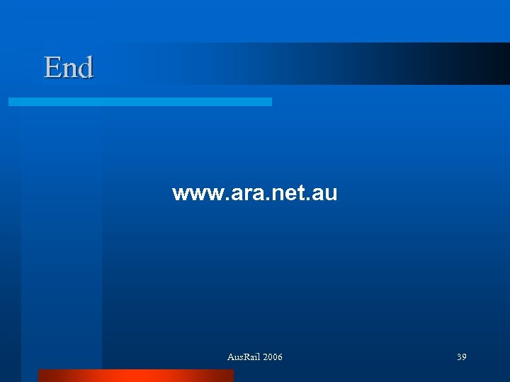End www. ara. net. au Aus. Rail 2006 39 